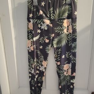 High rise Grey and floral leggings